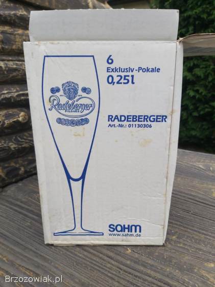 Szklanki kieliszki do piwa marki Radeberger komplet 6 sztuk.