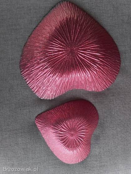 Talerze talerzyki czerwone serce tureckie szkło Akcam Heart Plates 4 sztuki.