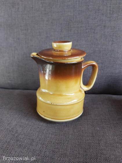 Serwis kawowy Ania z Tułowic zestaw dzbanek mlecznik kubeczki PRL vintage.