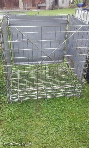 Kosz metalowy skrzyniopaleta klatka składana