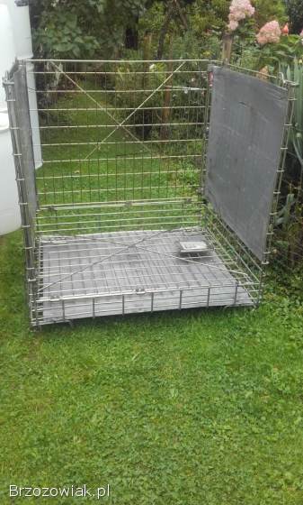 Kosz metalowy skrzyniopaleta klatka składana