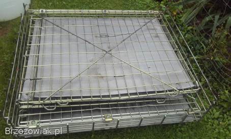 Kosz metalowy skrzyniopaleta klatka składana