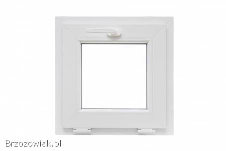 Okno 50x50 cm Piwniczne Garażowe Nowe Białe PREMIUM -  Od Ręki