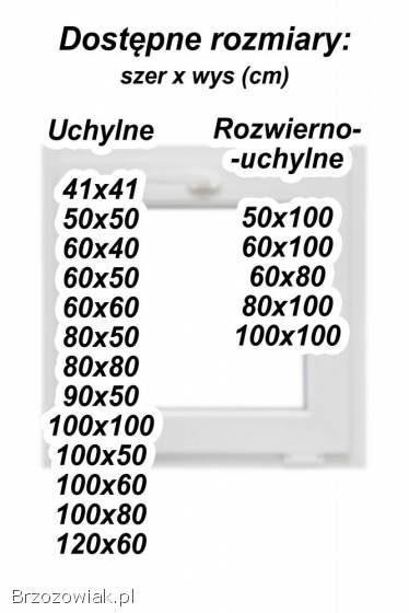 Okno 50x50 cm Piwniczne Garażowe Nowe Białe PREMIUM -  Od Ręki