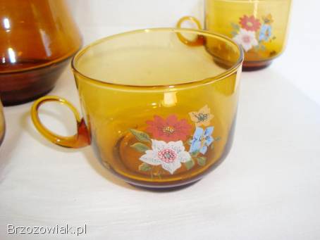 Szklany zestaw z PRL