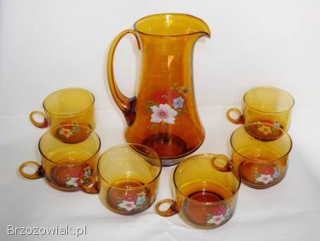 Szklany zestaw z PRL