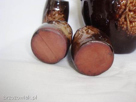 Zestaw ceramiki PRL 6 kubeczów i dzbanek