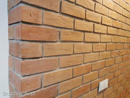 Ręcznie formowane płytki z cegły,  wypalane