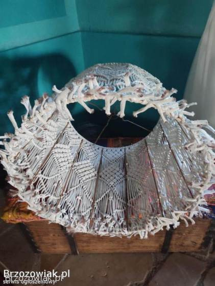 Ogromny abażur,  styl boho,  technika makramy