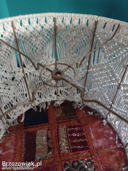 Ogromny abażur,  styl boho,  technika makramy
