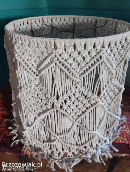 Ogromny abażur,  styl boho,  technika makramy