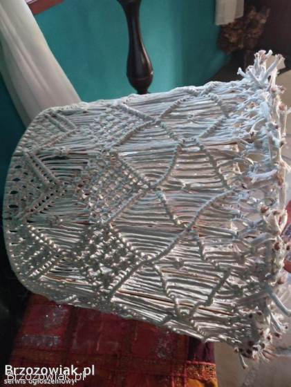 Ogromny abażur,  styl boho,  technika makramy