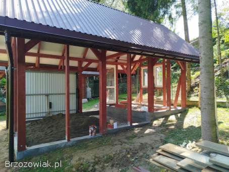 Wiaty,  konstrukcje drewniane