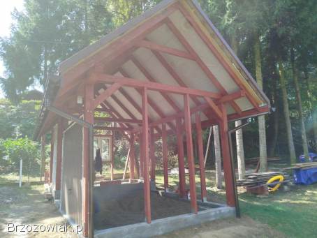 Wiaty,  konstrukcje drewniane