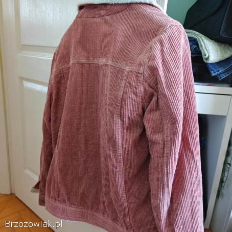 Krótka,  różowa kurtka z futerkiem