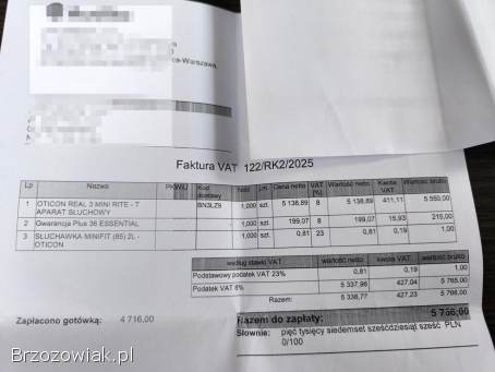 Aparat słuchowy OTICON REAL 3 MINI RITE -  T