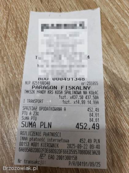 SPRZEDAM KOSE SPALINOWA NA KOLKACH -  PODKASZARKA