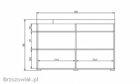 Komoda biała na wysoki połysk Paris