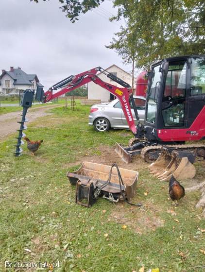 Minikoparka wynajem ogrodzenia